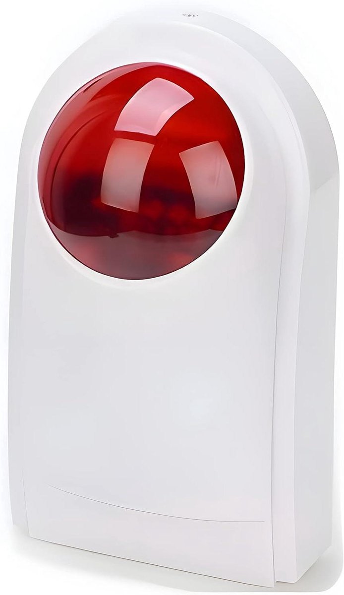 Buitensirene met flitser - Alarm sirene - Beveiliging huis - 110 dB geluidsniveau - 19.5 x 11 cm - Wit