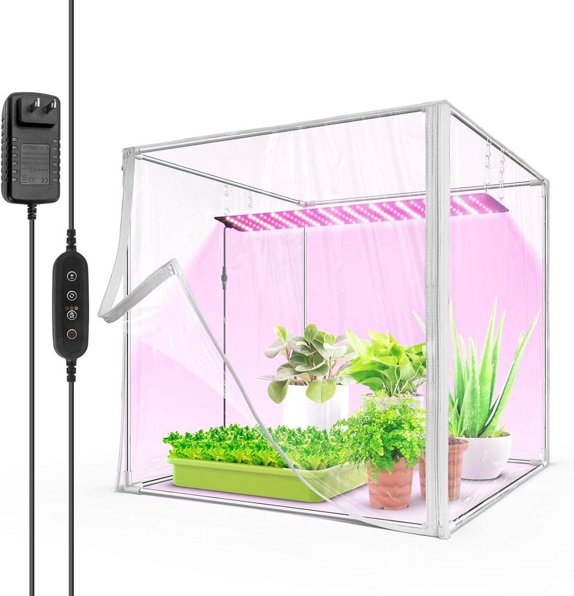 Mini Kas - Kweekkas Planten - Zaden Ontkiemen - Met Groeilamp - 1.75 kg - Transparant