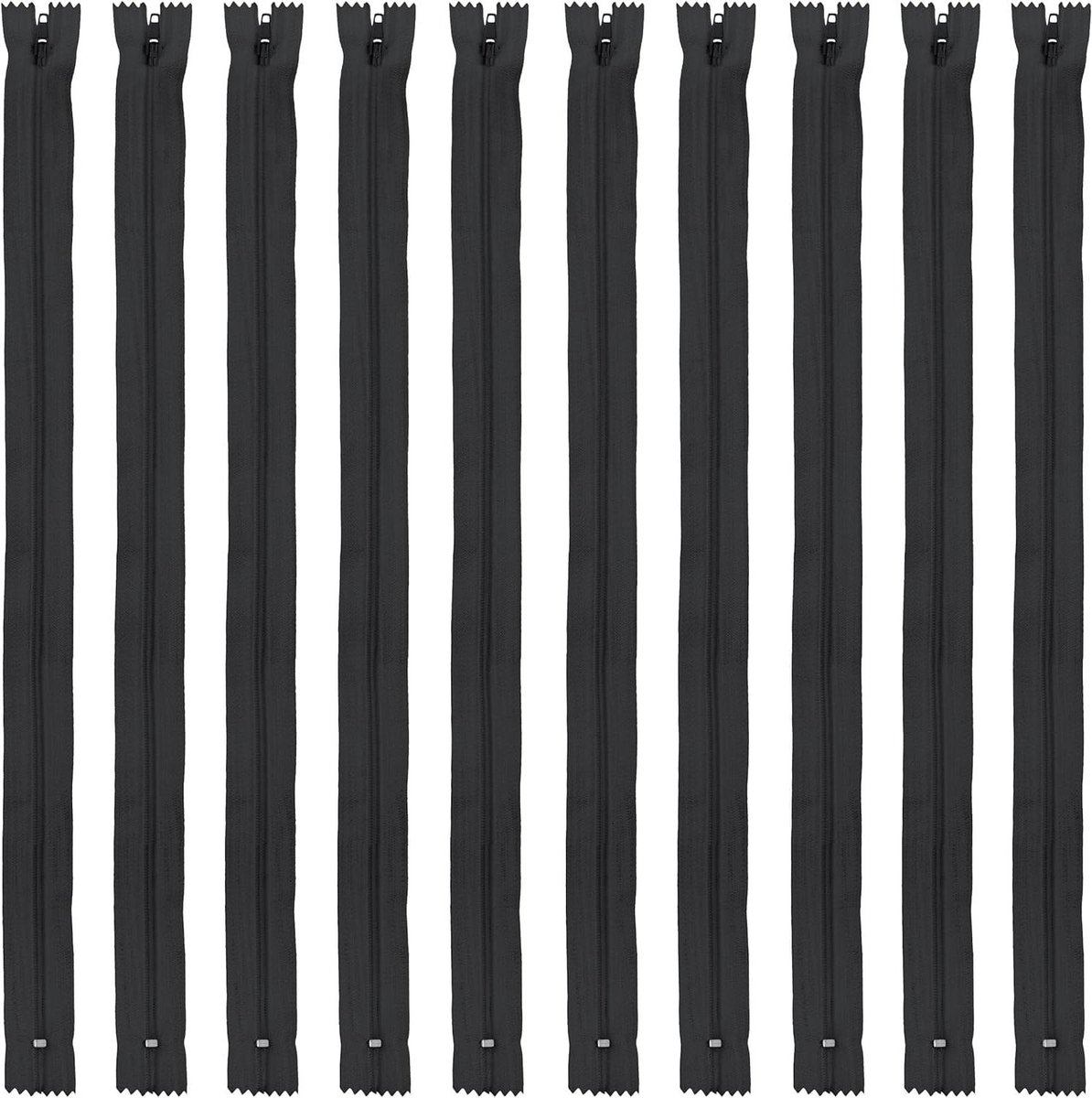 Ritssluitingsset Nylon - Naai Ritsen - Kleding Maken - Niet Deelbaar - 10 Stuks 40cm - Donkergrijs
