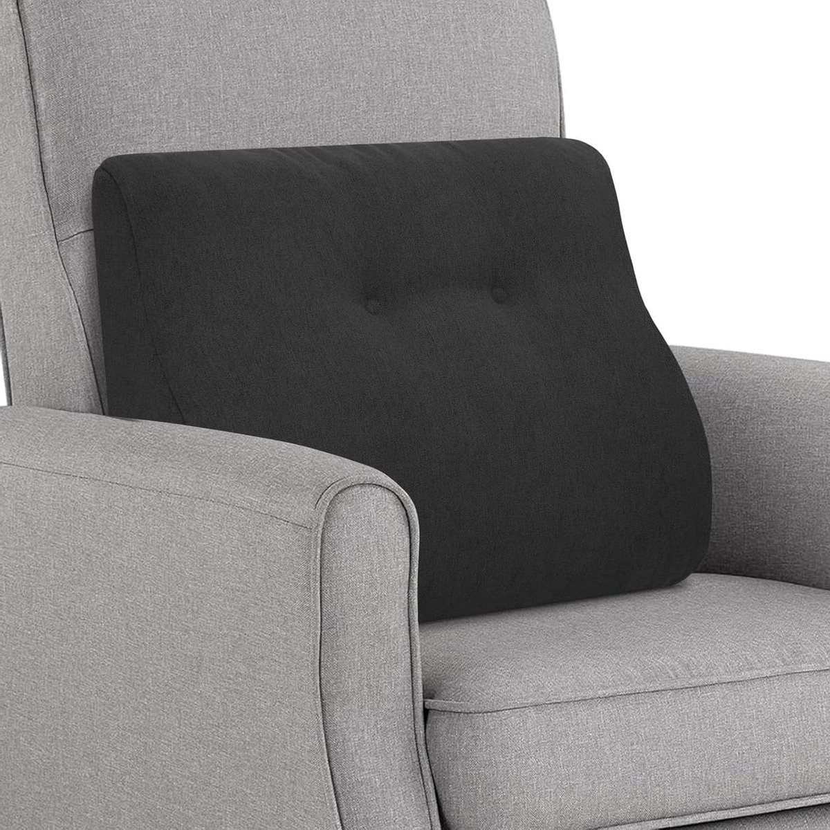 Ergonomisch Rugkussen - Lendensteun Kussen - Comfortabel Zitten - Tweelaags Ontwerp - 50x38 cm - Zwart