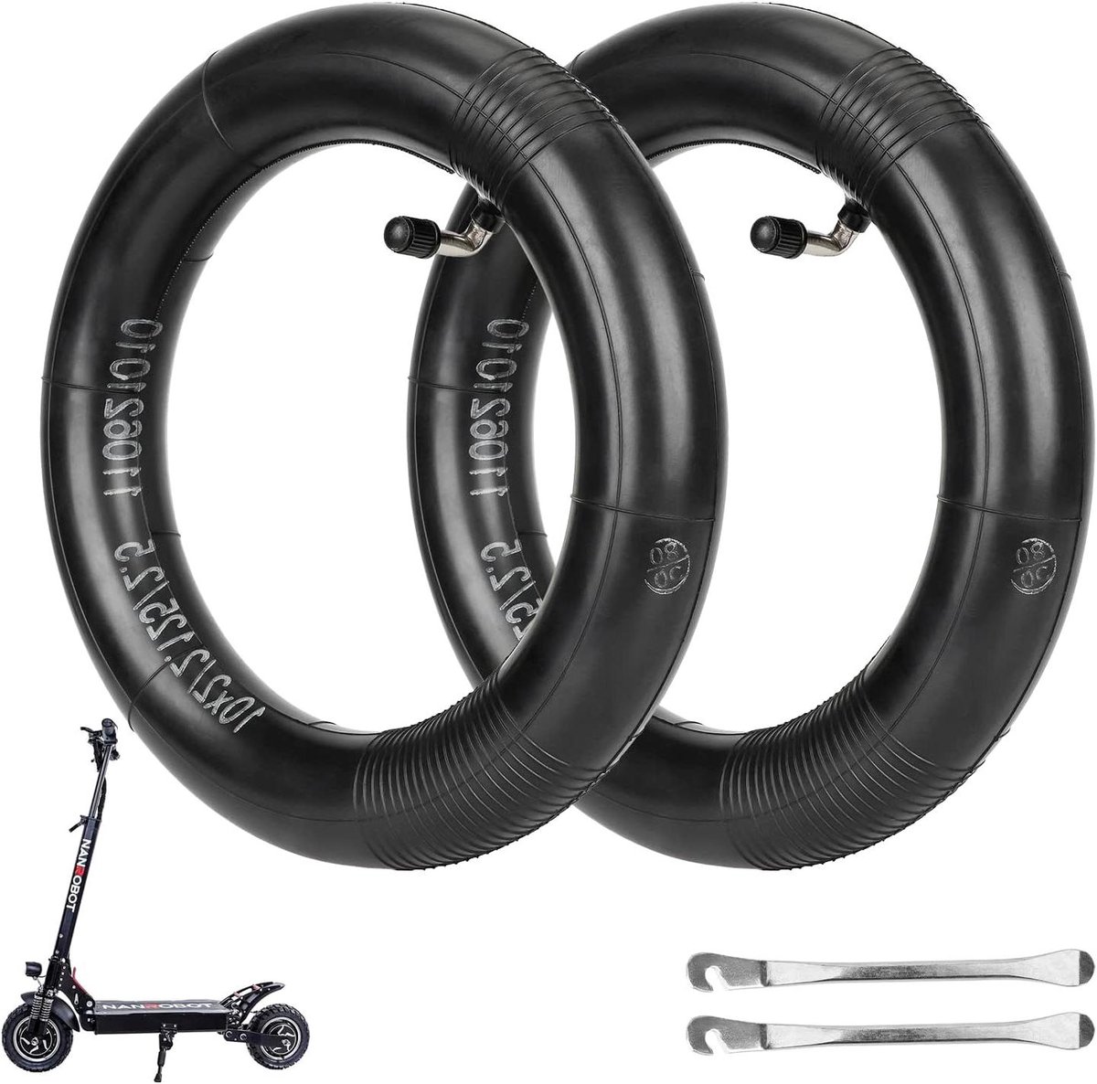 Scooter Binnenband - Pneumatische Band - Veilig Rijden - 90 Graden Ventiel - 10 Inch - Zwart