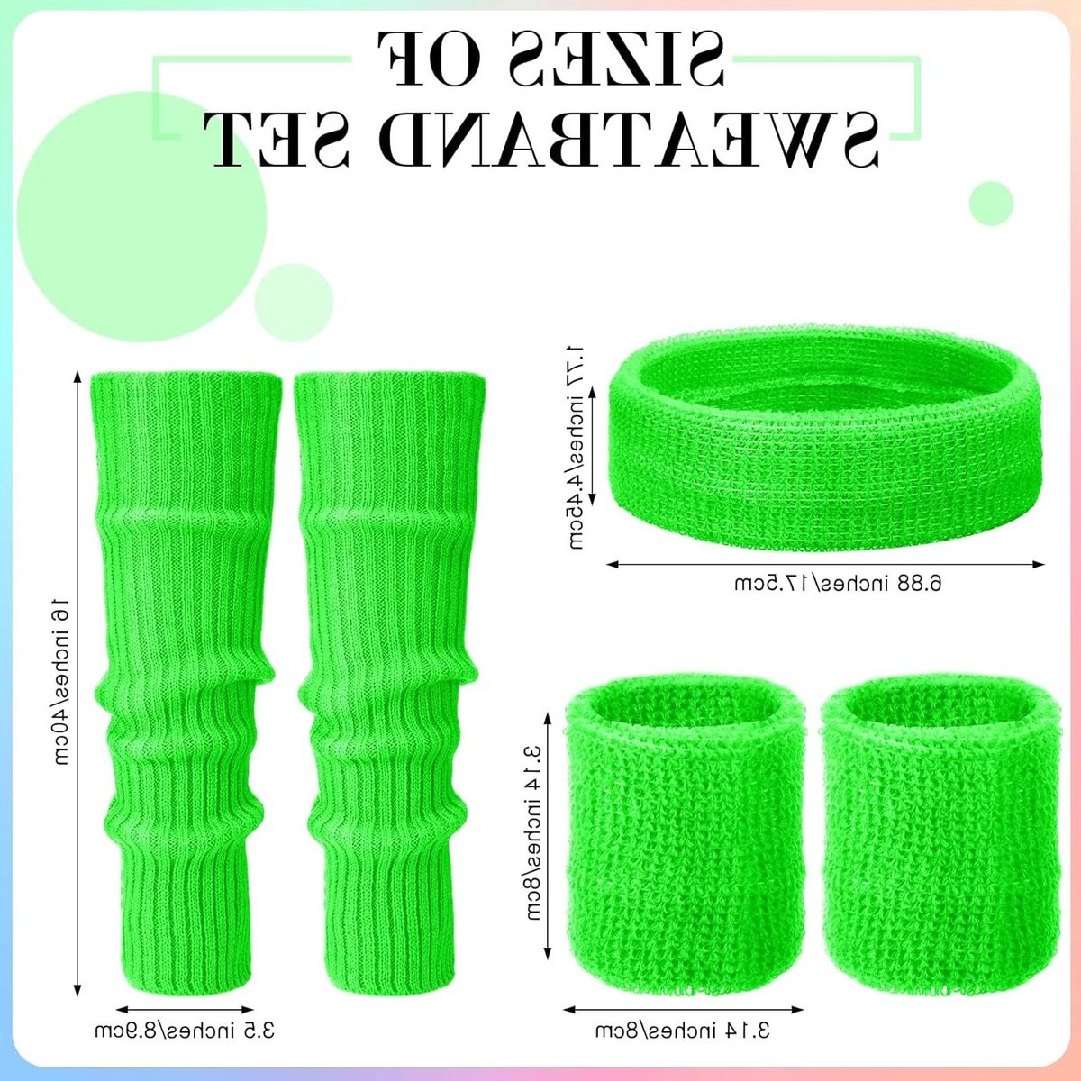80s Kostuumaccessoires voor Vrouwen met Hoofdband, Manchetjes, Voetwarmers en Heuptas - Perfect voor Themafeesten en Retro Outfits