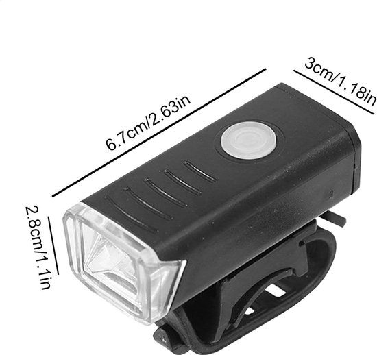 VHV - Fietslamp - oplaadbare fiets voorlamp - USB oplaadbaar - waterdicht - voor nachtritten, outdoor ritten, stadsfiets en mountainbike — afbeelding 5