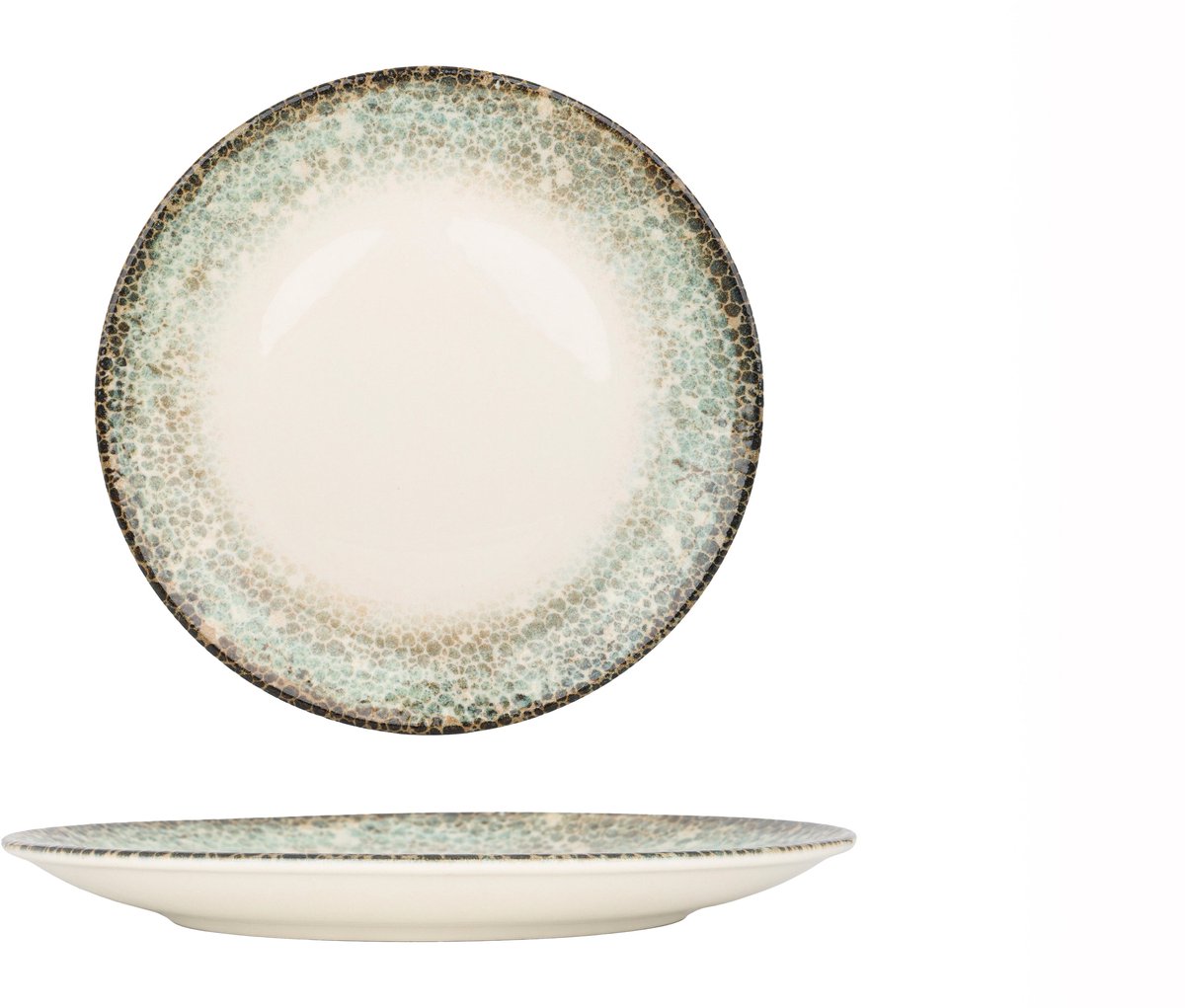 Kütahya Porselen Dinerbord - Rust Green - Porselein - 25 cm - set van 6