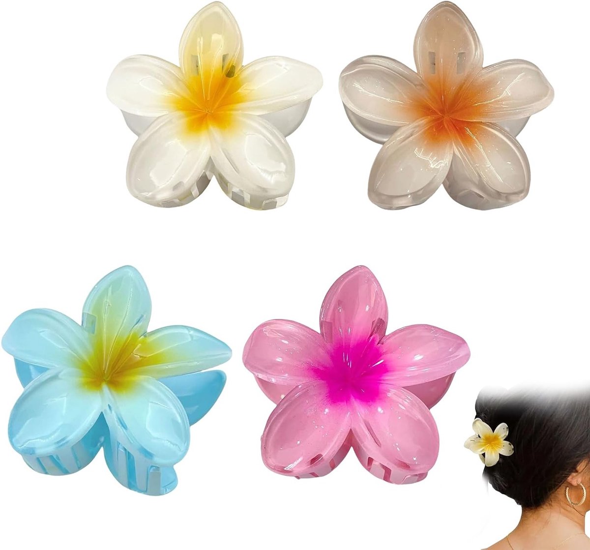 Bloemen Haarclip - Haarspeld Bloem - Haar Styling - Voor Medium Dik Haar - 1 Stuk - Multicolor