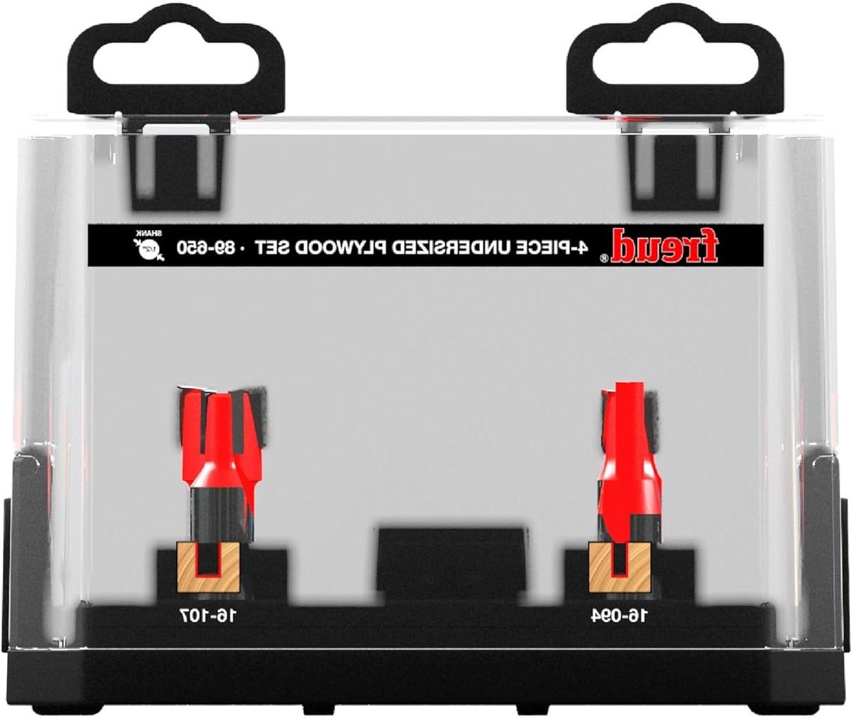 Router Bit Set - Houtbewerking Bits - Multiplex Frezen - Met Opbergkoffer - 4 Delig - Rood
