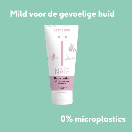Naïf - Bodylotion - Baby & Kids - Verzachtend - Natuurlijke Ingrediënten - Hydraterend - Gevoelige Huid - 200ml