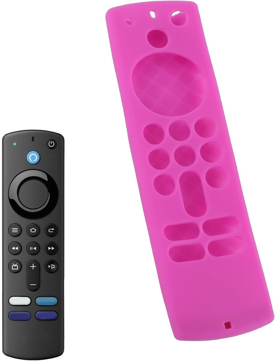 Beschermende Silicone Hoes voor Afstandsbediening, Antislip Design met Lanyard voor TV Stick, Geschikt voor 3e Generatie Afstandsbedieningen (Paars)