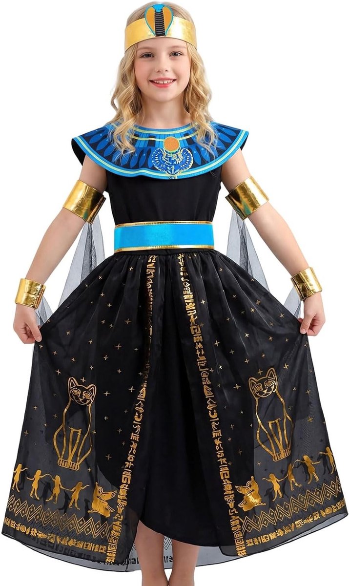 Kostuum van Cleopatra voor Kinderen, Egyptisch Kostuum voor Meisjes, Feestoutfit voor Carnaval en Cosplay