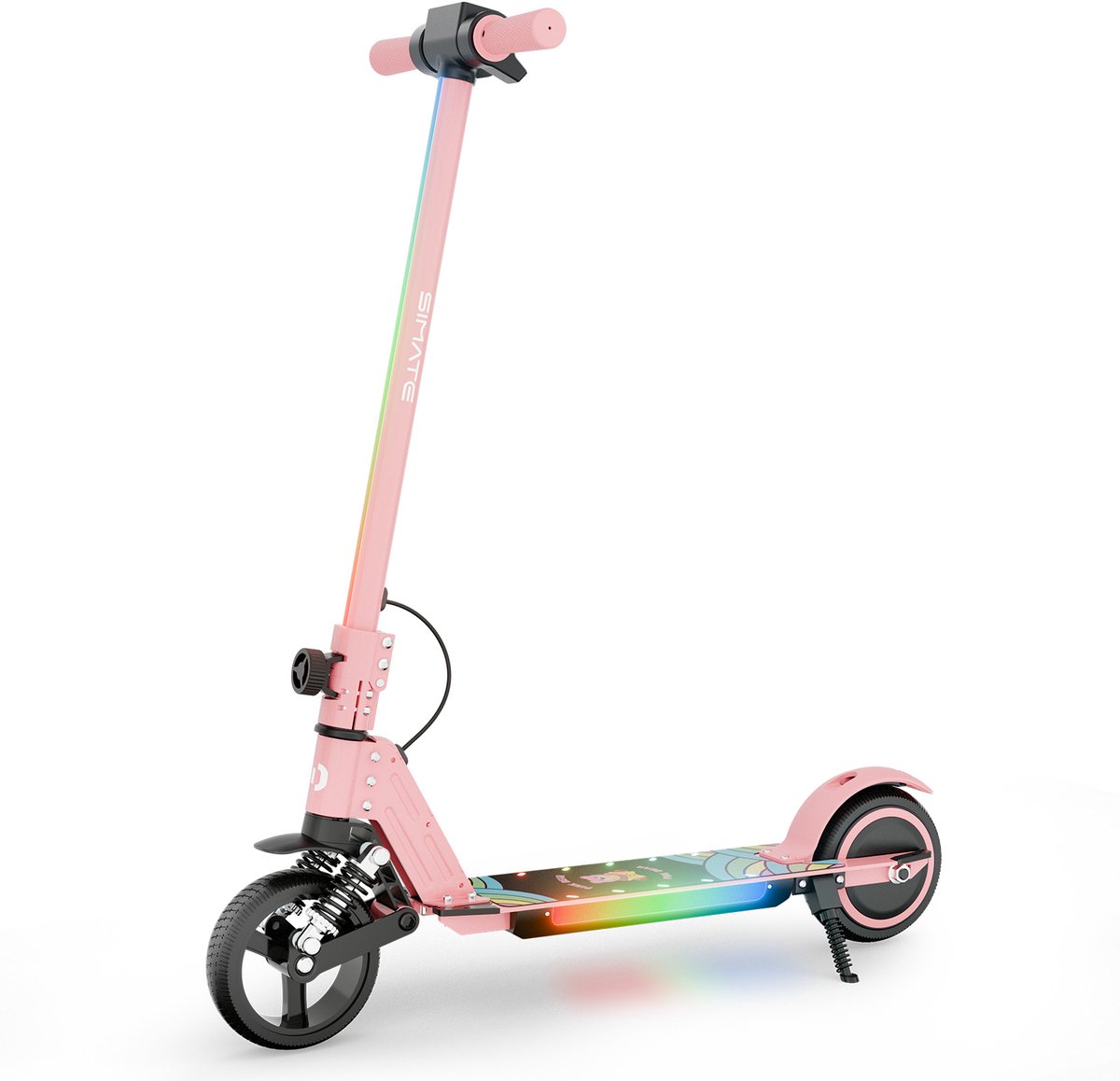 SIMATE S5 Opvouwbare Kinder Elektrische Scooter – 130W Motor, 14km/h, 5-8km Bereik, LED-display, Roze – Vanaf 6 jaar
