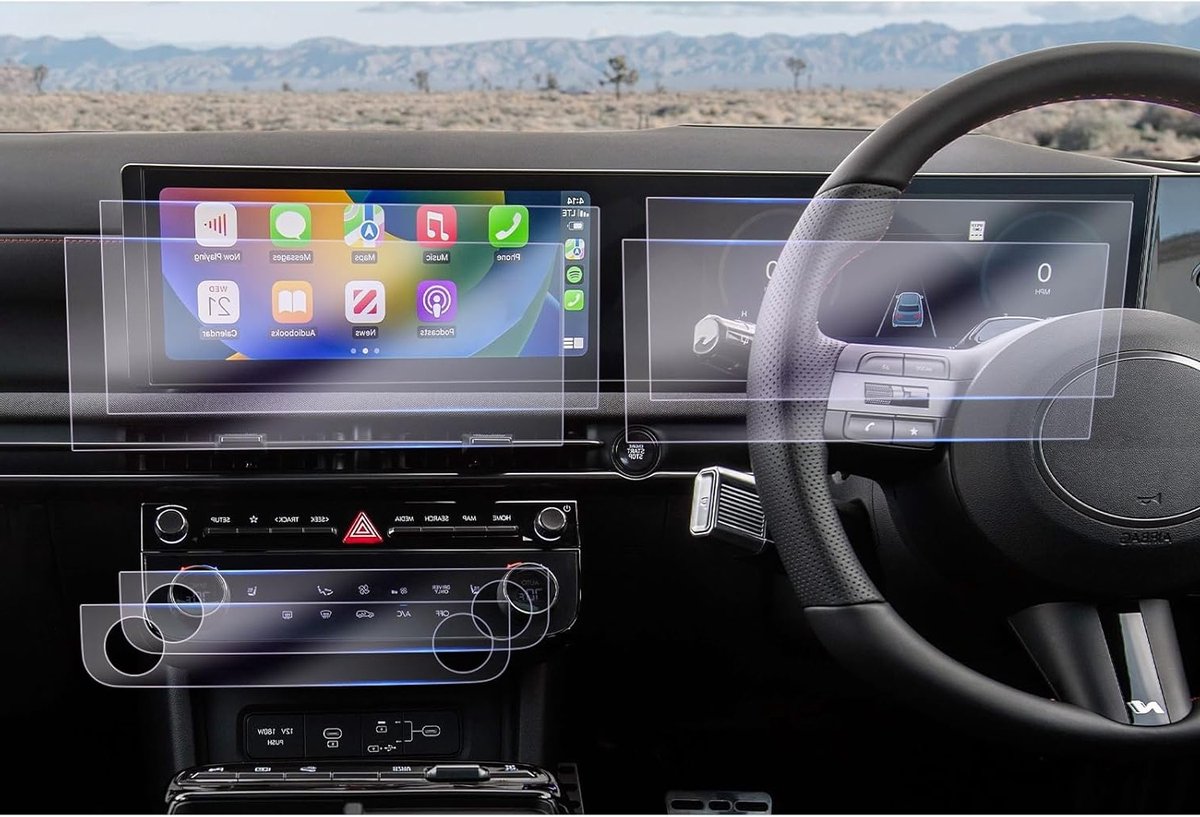 12.3 Inch Navigatie en Airconditioning Beschermfolie voor Hyundai Tucson NX4 2025 2026 - Nano Screen Protector, Schokbestendig en Krasbestendig Accessoire voor Auto