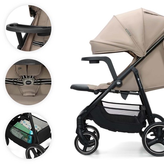 Kinderkraft TRIG 3 - Buggy - CLICK & FOLD: inklappen met één hand - Ruime zitting met verstelbare rugleuning - Tot 25 kg - Beige van Kinderkraft — afbeelding 4