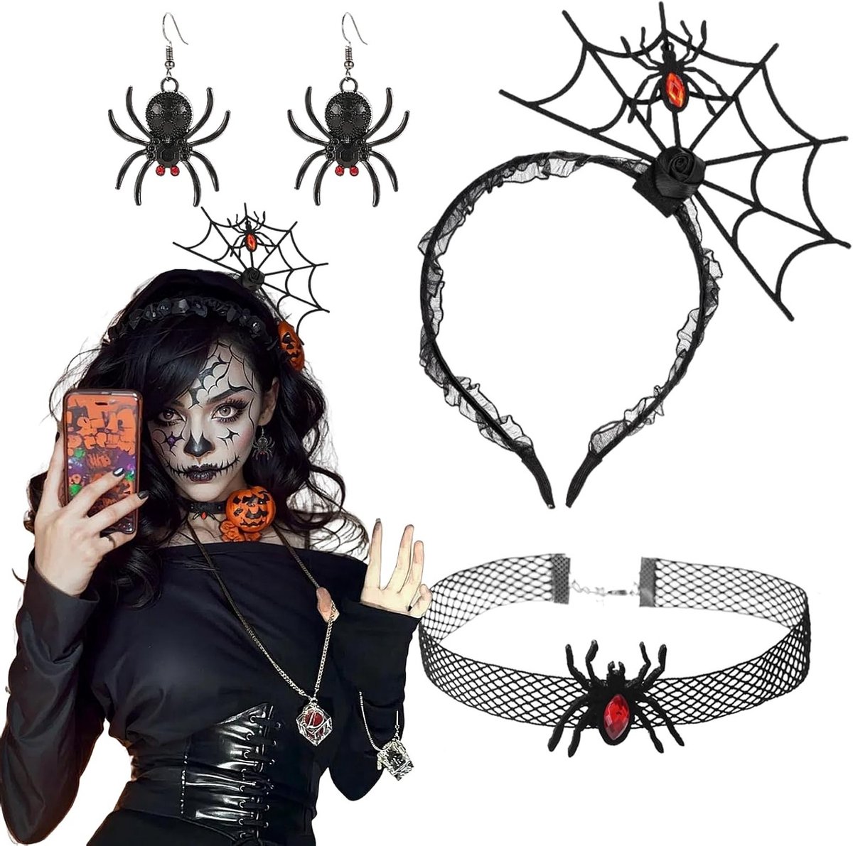 Halloween Haarband Accessoires voor Vrouwen - Spinnen Kostuum Haarband voor Volwassenen en Kinderen, Perfect voor Carnaval en Feestjes