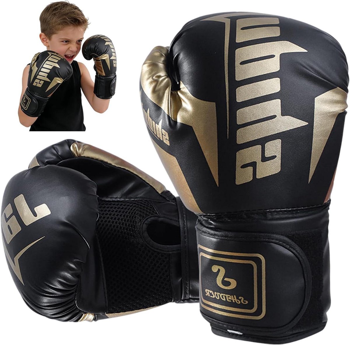 Kinder Bokshandschoenen - Vechtsport handschoenen - Training en Sparren - Hoogwaardig PU materiaal - 16 x 7.5 x 23 cm