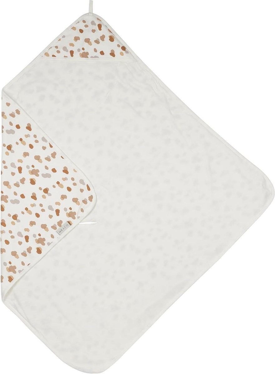 Badcape met capuchon - Baby handdoek - Na het badderen - Sneldrogend katoen - 90 x 90 cm - Neutraal