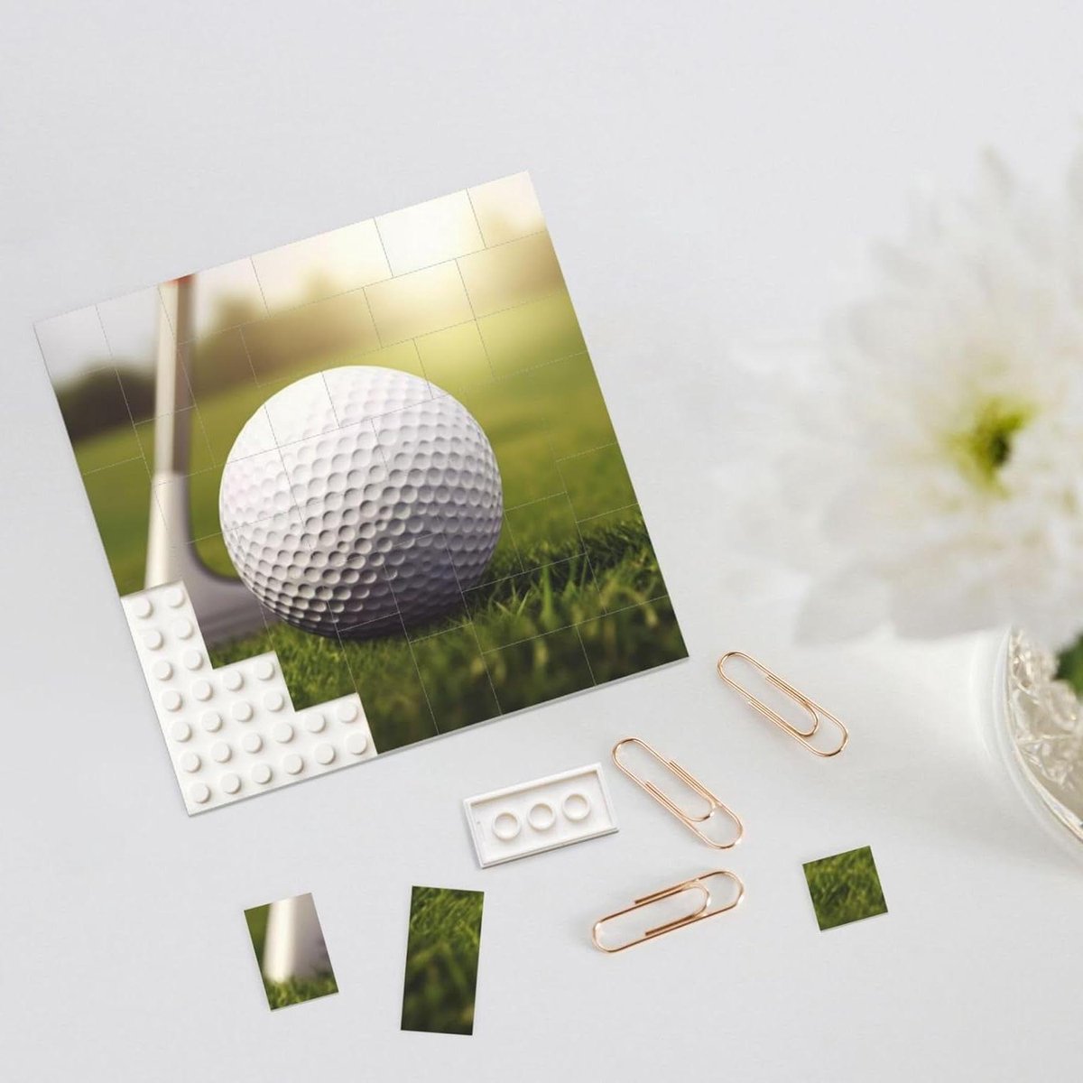 Bouwsteenpuzzel - Foto blokken - Home decoratie - Dubbelzijdig ontwerp - Vierkant formaat - Wit