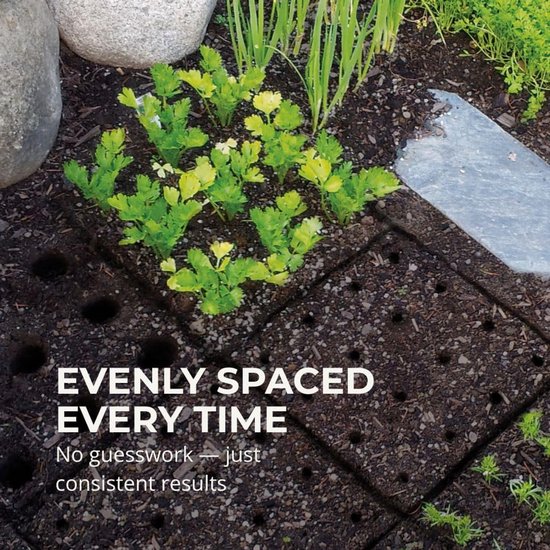 Ulisem - Zaaihulp - Zaad- en plantgids - Inclusief schepje - Gecodeerd ontwerp - Druk - Prik - Plant - Verhoogt de oogst - Geschikt voor tuinbedden - Kindvriendelijk - Herbruikbare mal van Ulisem — afbeelding 2