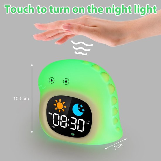 Digitale Kinderwekker - Slaaptrainer met Snooze-Functie - Inclusief 6 Natuurlijke Geluiden — afbeelding 3