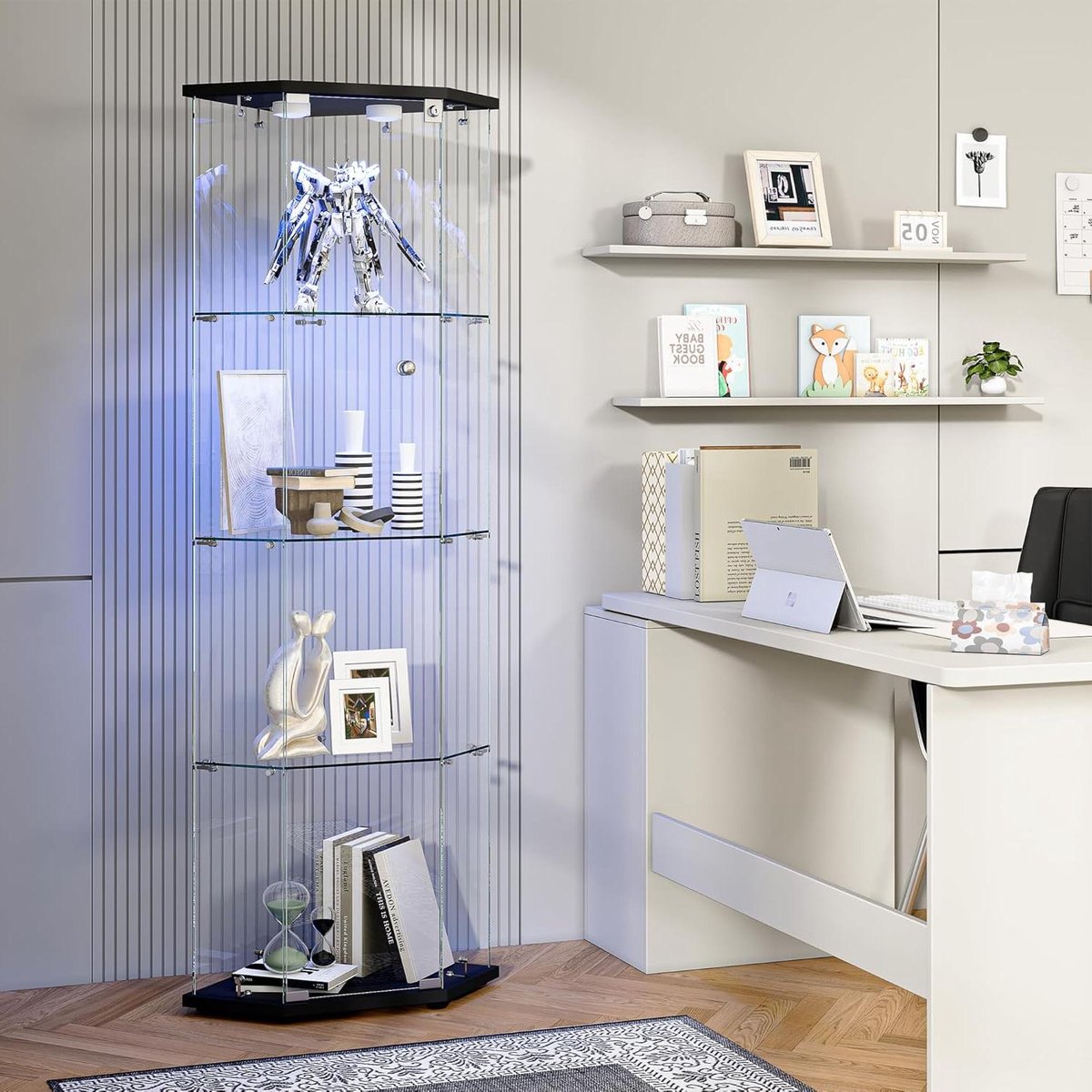 Vitrinekast met Glas - Vitrinekasten Woonkamer - houten kast