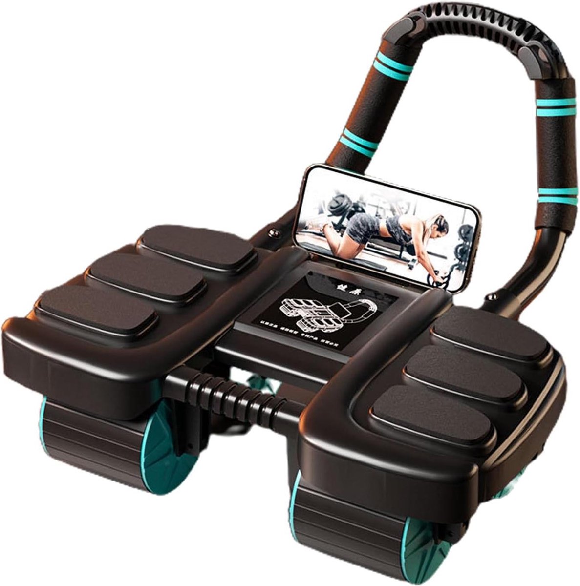 Buikspierroller - AB Roller - Buikspieren Trainen - Automatische Rebound - 35 x 36 x 24 cm - Zwart