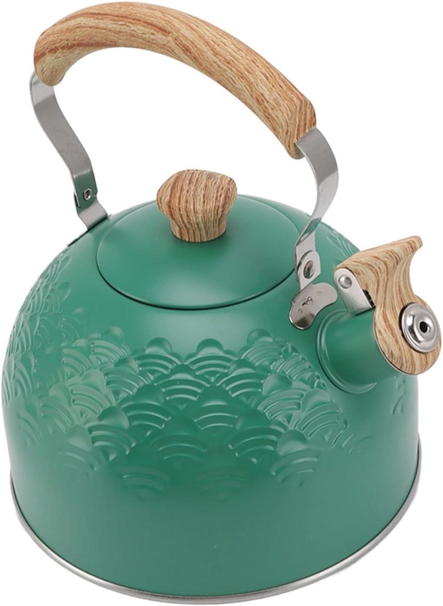 RVS Waterkoker - Theepot Fluitketel - Water Koken - Efficiënte Fluittoon - 2.5 Liter - Groen