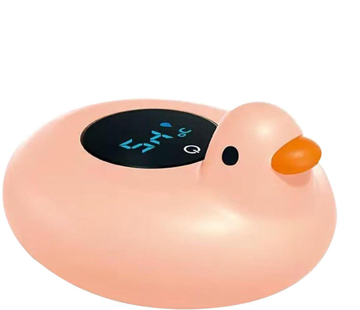 Badthermometer Kinderen - Waterthermometer Baby - Veilig Baden - Drijvend Dierenontwerp - 12 cm - Eendroze