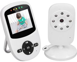 Babycamera met Monitor – Babyfoon Videobabyfoon – Babybewaking Thuis – Tweerichtingscommunicatie – 2.4 inch Scherm – Wit