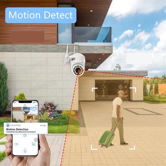 Draadloze Bewakingscamera - IP Camera Dome - Huis Beveiligen - 5MP HD Resolutie - 20M Nachtzicht - Wit — afbeelding 2