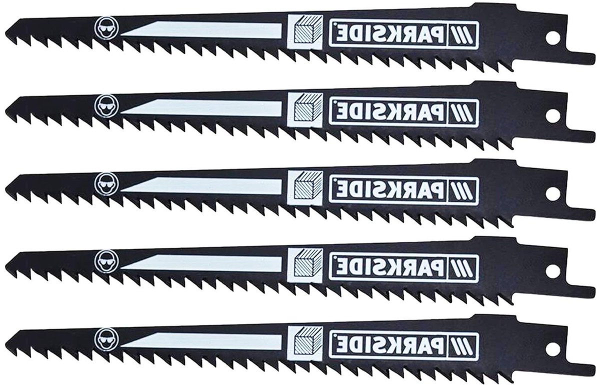 Zaagbladenset Hout - Reservebladen Combiset - Materiaal Zagen - 5-delige Set - 150 mm - Zwart