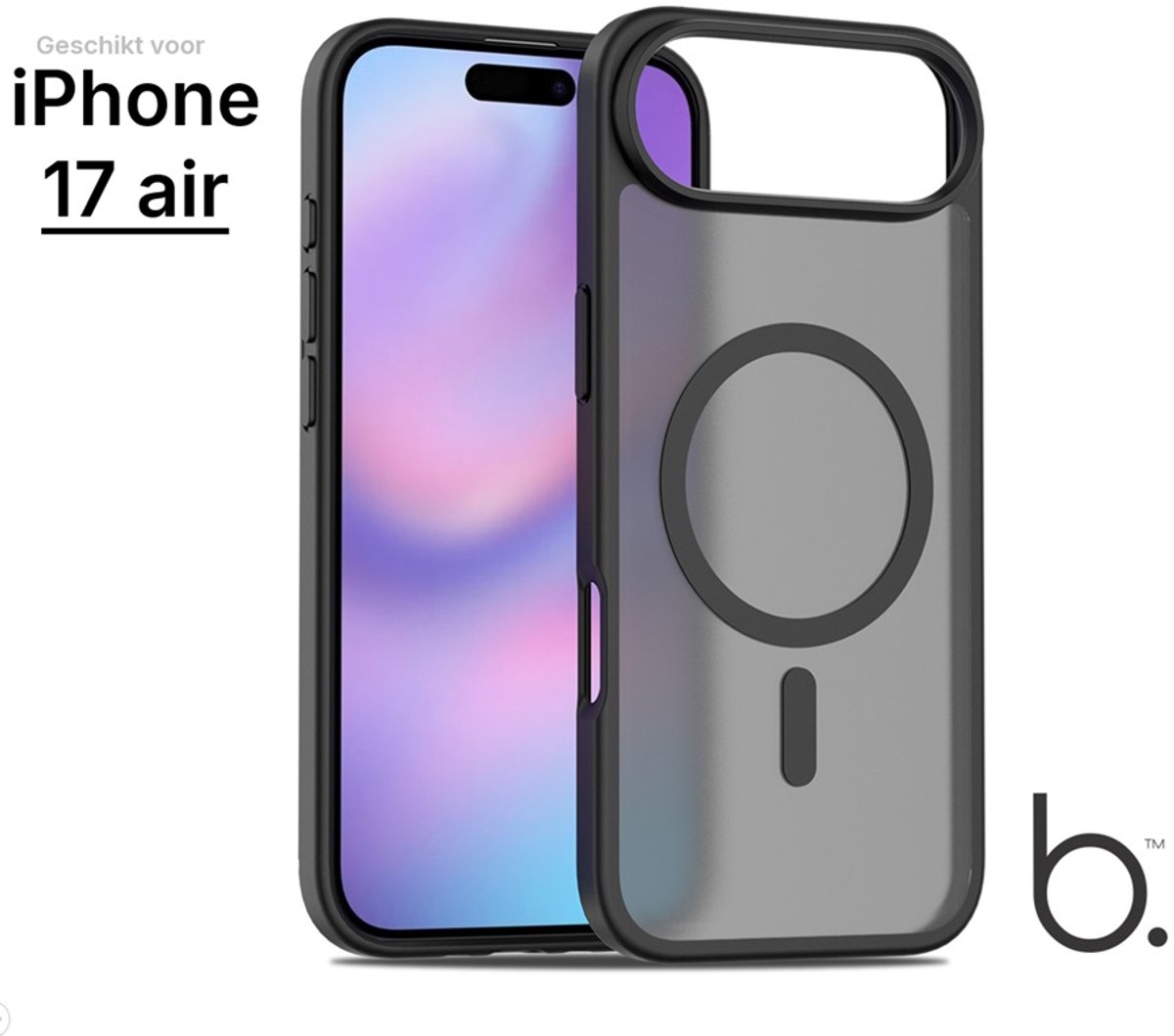 Brosendaal Hoesje - Geschikt voor Apple iPhone 17 Air – Mat Zwart – MagSafe-compatibel Telefoonhoesje – Ultradun en maximale Valbescherming