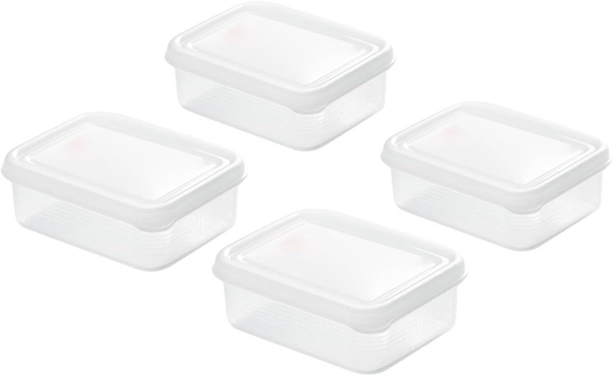 Vlees Bewaarbox - Diepvries Container - Voedsel Invriezen - Stapelbaar Ontwerp - 13 x 9 x 6 cm - Wit