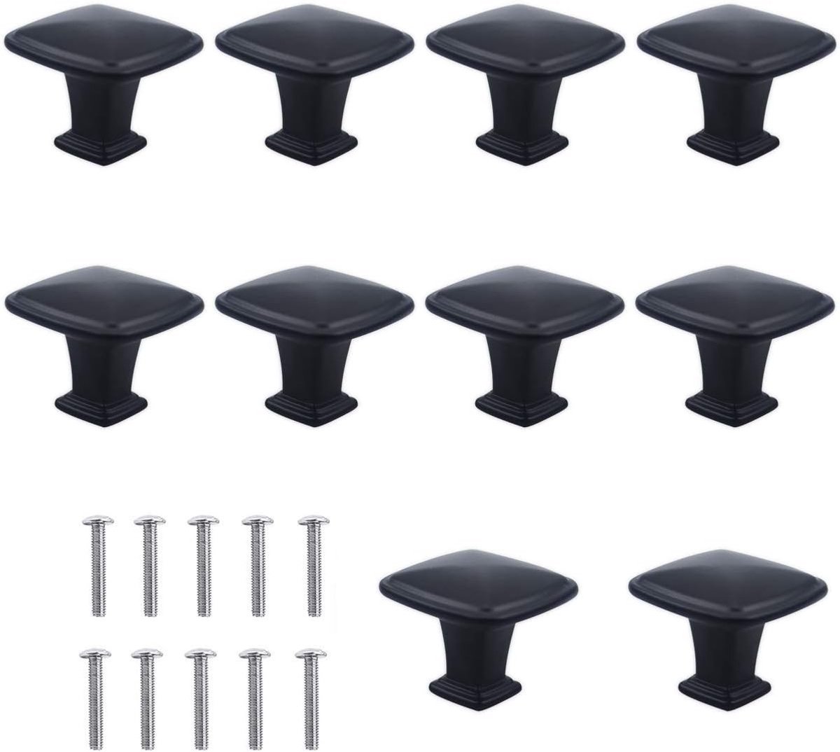 Zwarte ladeknoppen 30 mm - Set van 10 meubelgrepen voor kast, keuken en kinderkamer