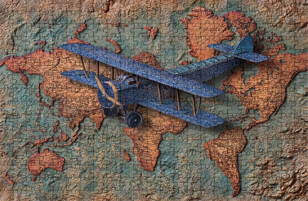 Legpuzzel 4000 stukjes - Puzzelspel Volwassenen - Ontspanning Thuis - Siberische Stammen Hout - 140x90cm - Vliegtuig 5