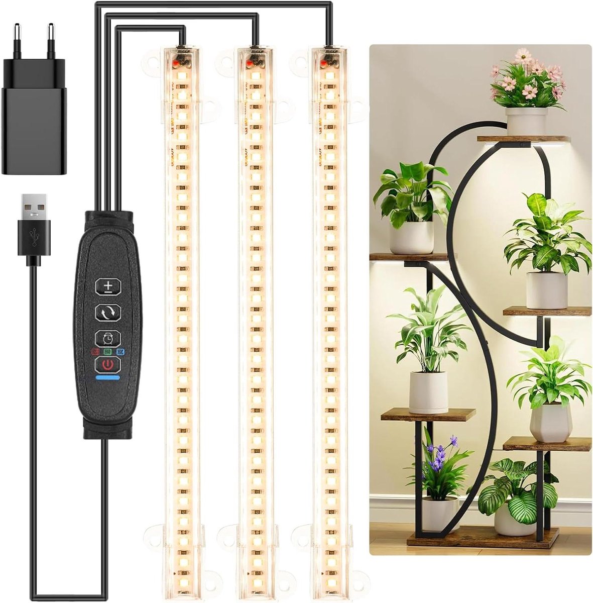 Led Groeilamp Kamerplanten - Plantenlamp Groei - Planten Groei Bevorderen - Volledig Spectrum 3500K - 22 cm - Wit