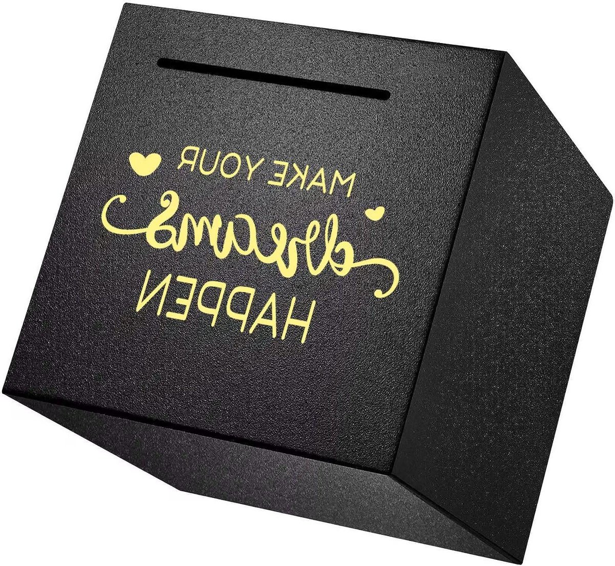 Spaarvarken Roestvrij Staal - Muntbank Volwassenen - Geld Besparen - Niet Te Openen - 12x12x12 cm - Zwart