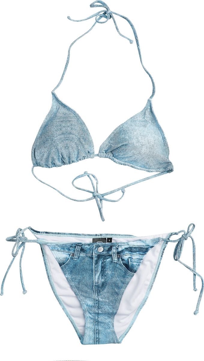 R.E.D. Rock-Engineered Design Blauwe bikiniset met halterbandjes - Dames - S