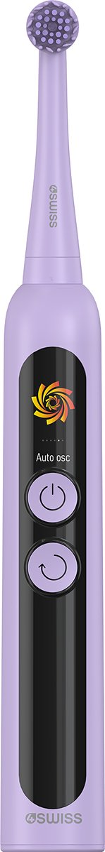 4SWISS ST216 Electrosonic - Hybride Tandenborstel - 2000mAh LCD - 12 Modi Vibratie+Rotatie IPX7 USB - Lavendel