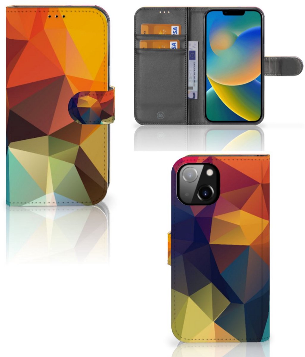 Boekhoesje voor Apple iPhone 14 Book Case Polygon Color