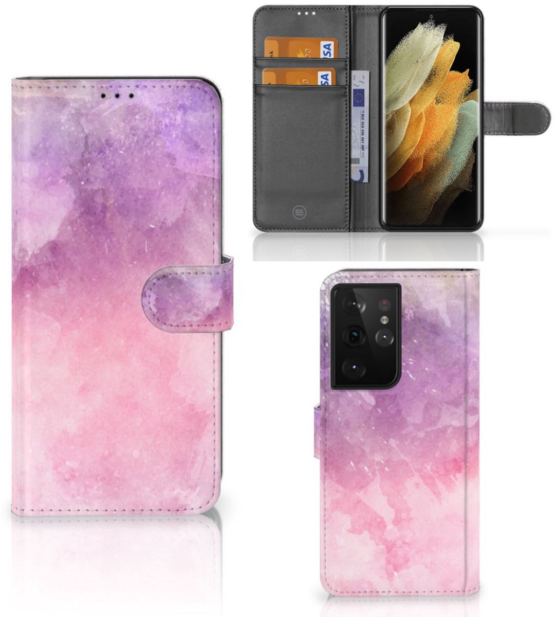 Hoesje Samsung Galaxy S21 Ultra Pink Purple Paint