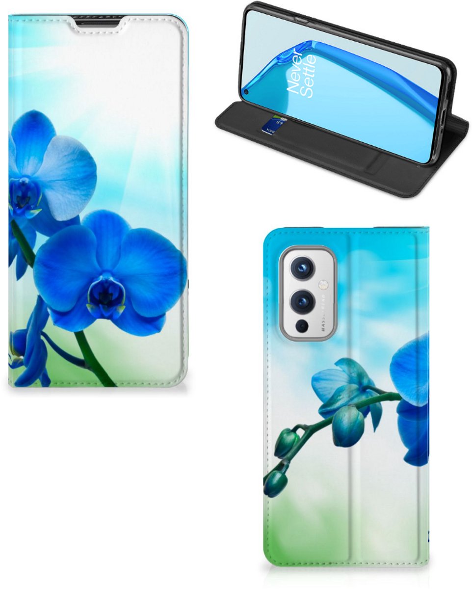 OnePlus 9 Smart Cover Orchidee Blauw - Cadeau voor je Moeder