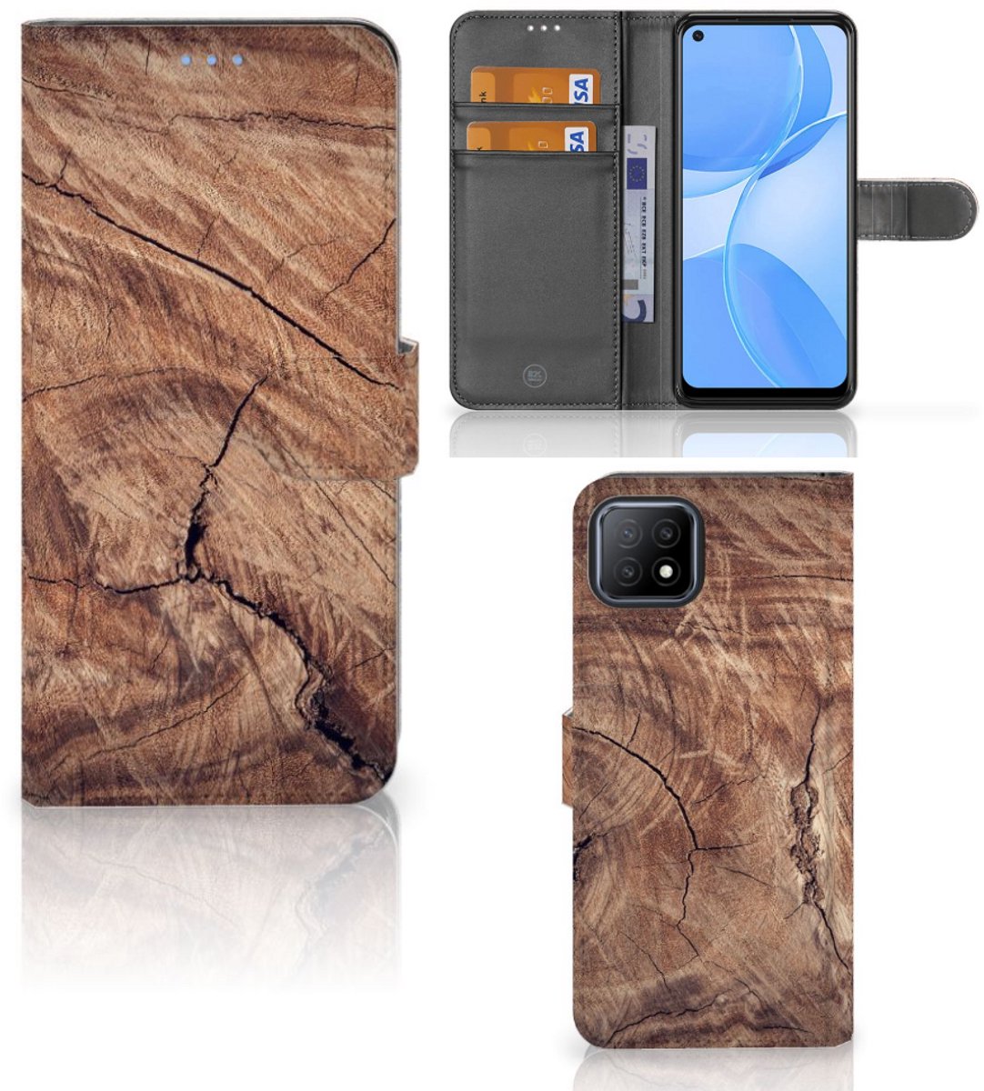OPPO A73 5G Book Style Case Tree Trunk