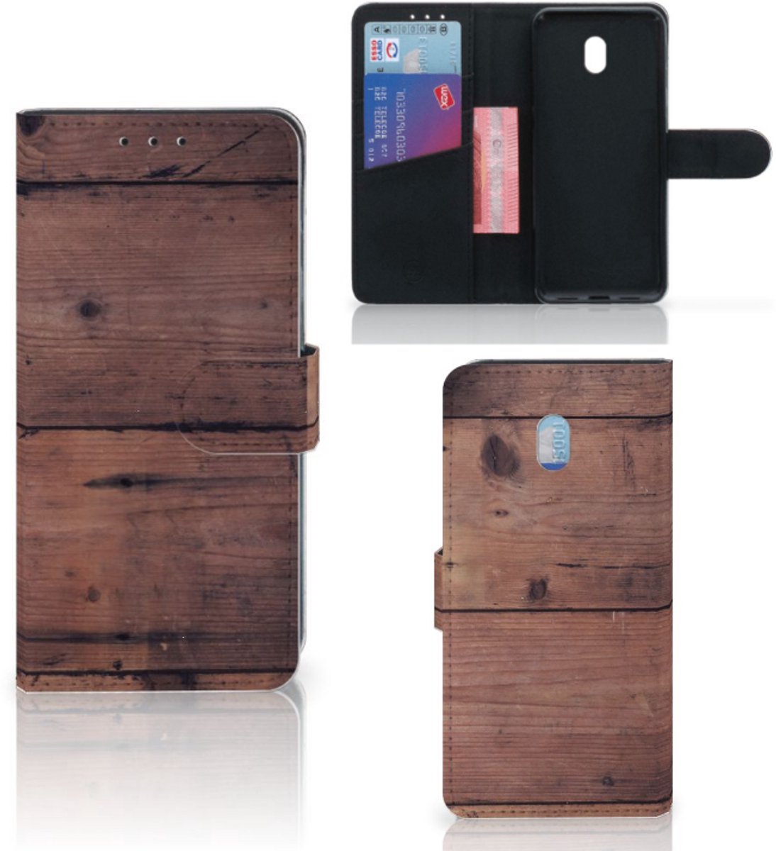 Xiaomi Redmi 8A Book Style Case Old Wood