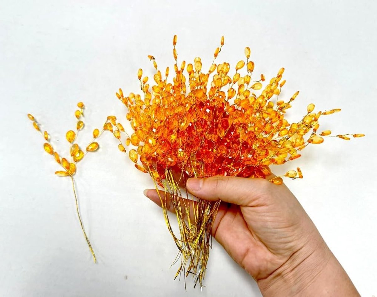 30 Stuks Acrylaat Kralen met Zachte Stelen voor Kunstbloemen, Bruiloft Decoratie en Cake Toppers