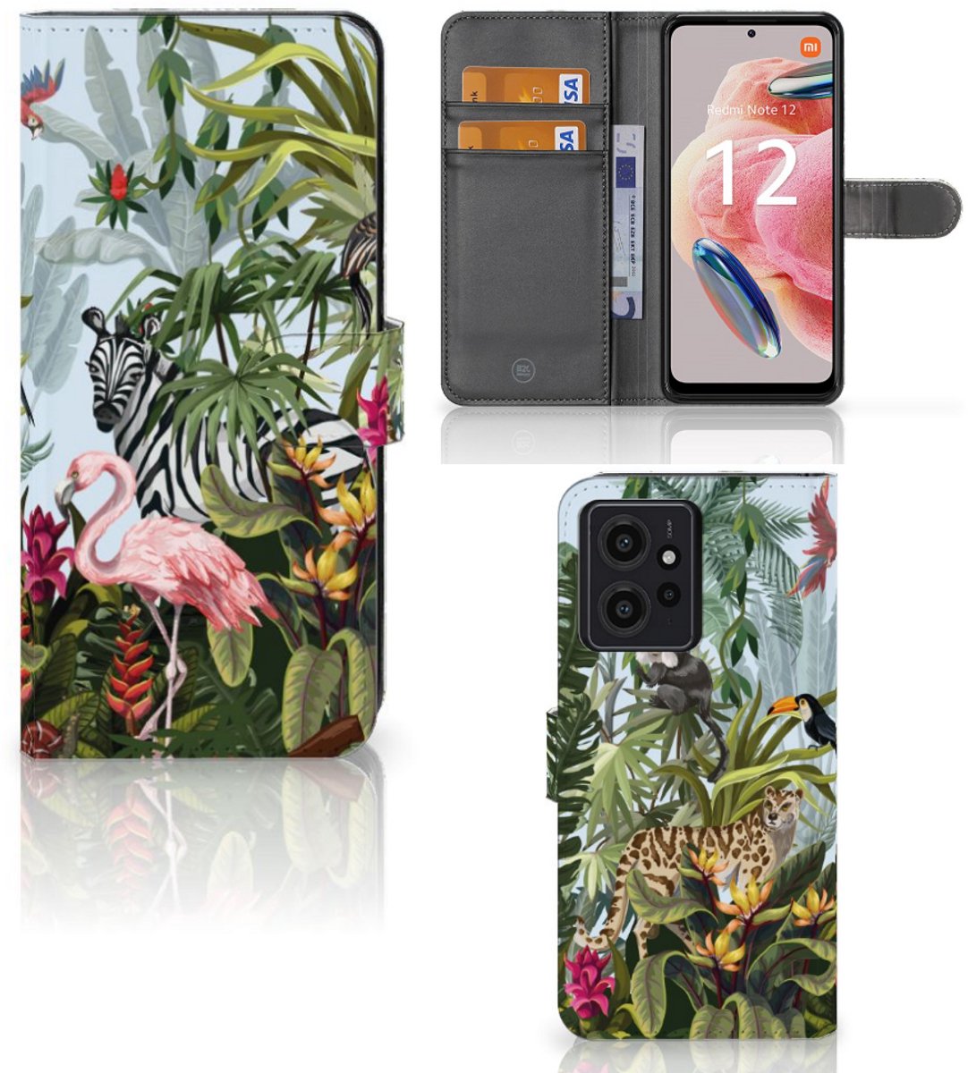 Telefoonhoesje met Pasjes voor Xiaomi Redmi Note 12 4G Jungle