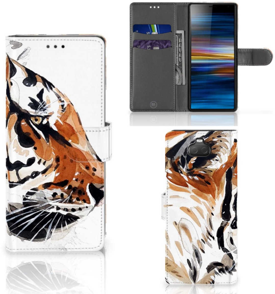 Hoesje Sony Xperia 10 Watercolor Tiger