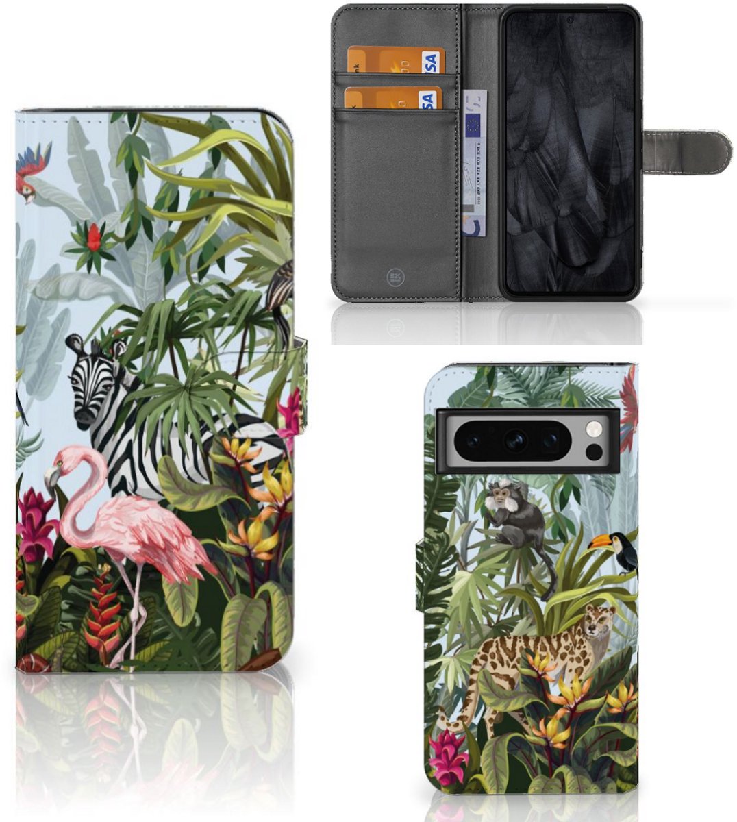 Telefoonhoesje met Pasjes voor Google Pixel 8 Pro Jungle