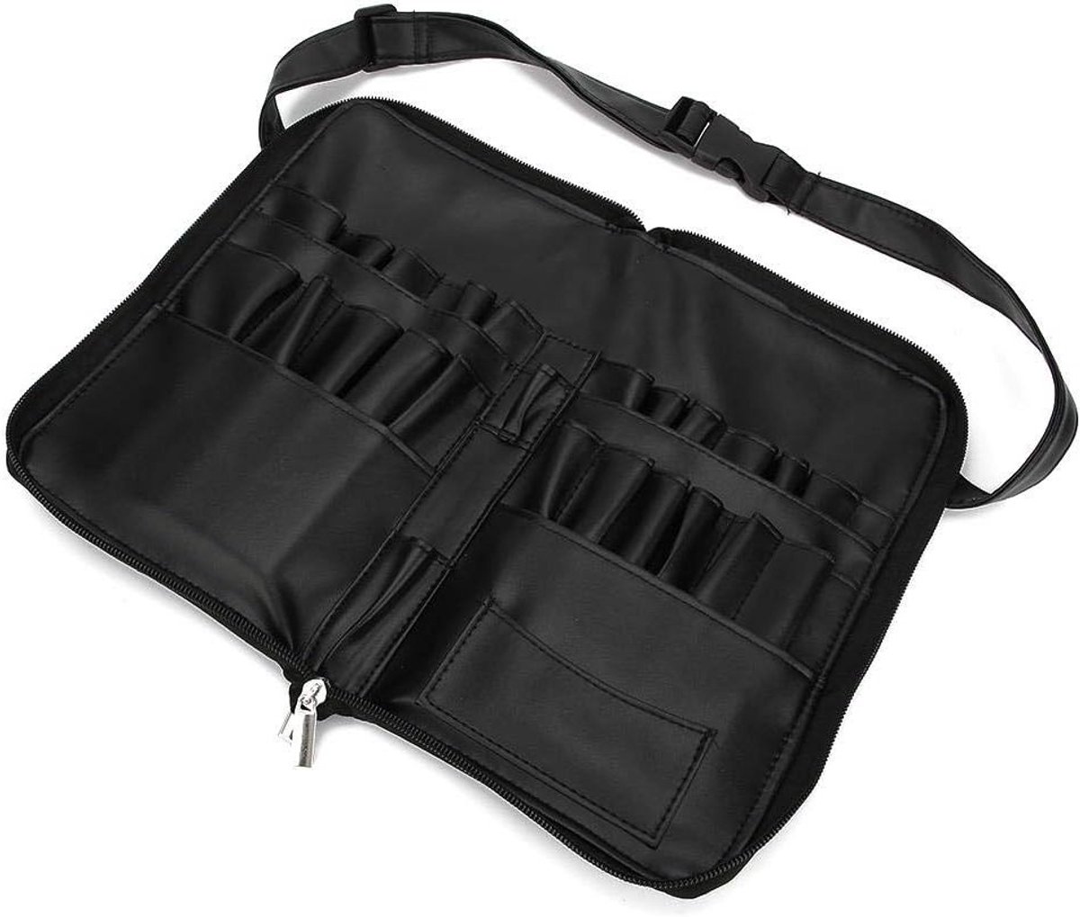 Praktische Make-up Borstel Tas met 24 Compartimenten voor Professionele Make-up Artists - Duurzaam en Verstelbaar Ontwerp voor Reizen en Dagelijks Gebruik
