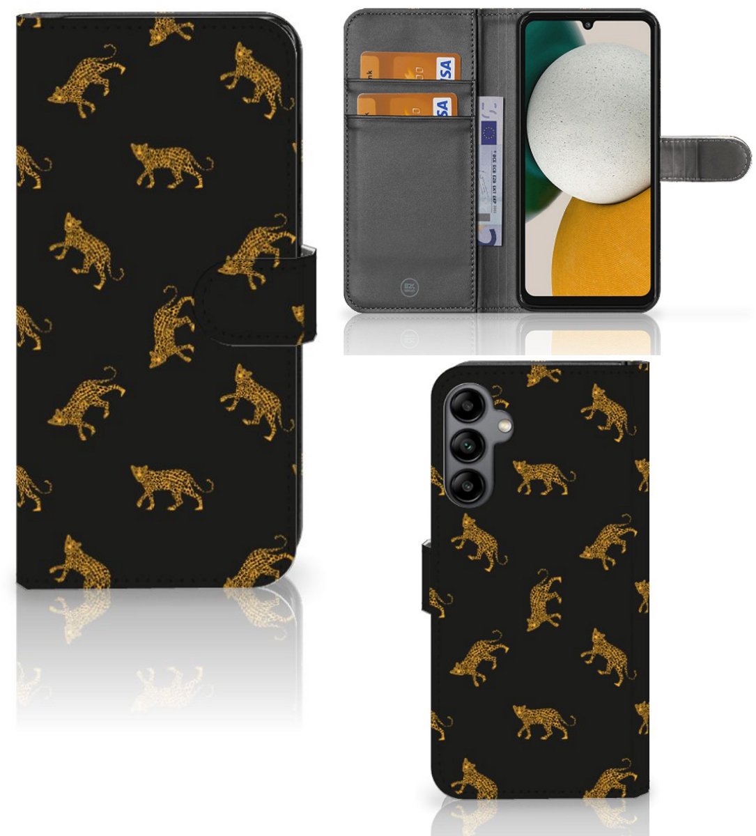 Book Case voor Telefoonhoesje met Pasjes voor Samsung Galaxy A34 Leopards