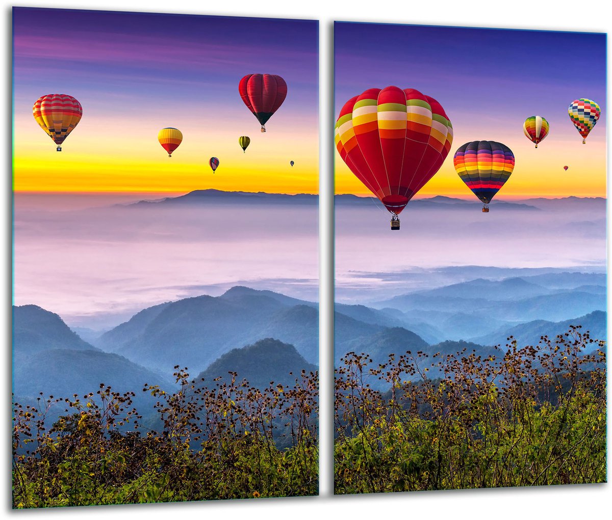 TMK ArtDeko Serie - Snijplank - Glas - 2x 30x52 cm - Ballon Thema