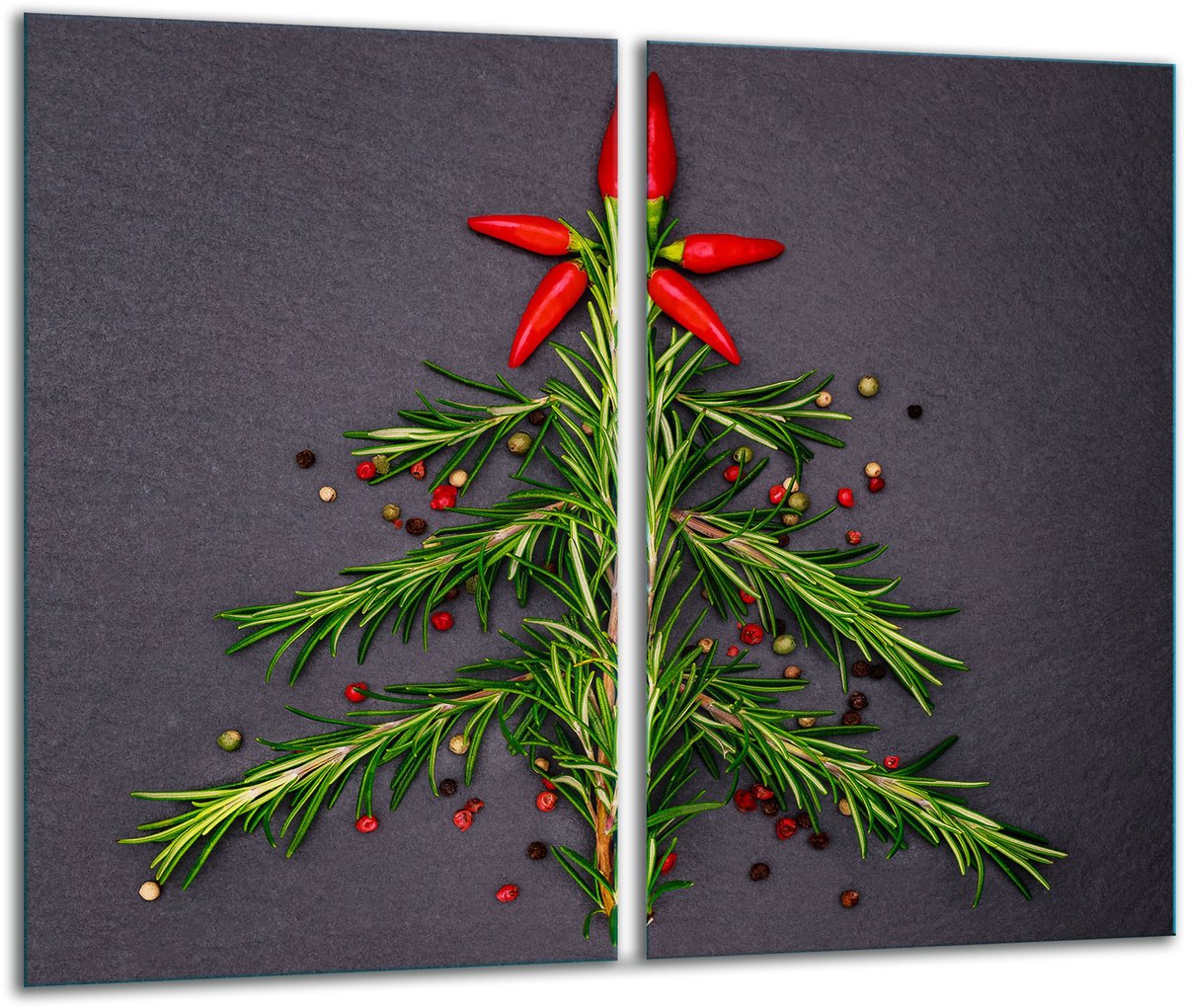 TMK ArtDeko - Snijplank - 2x 30x52 cm - Glas - Kerstthema